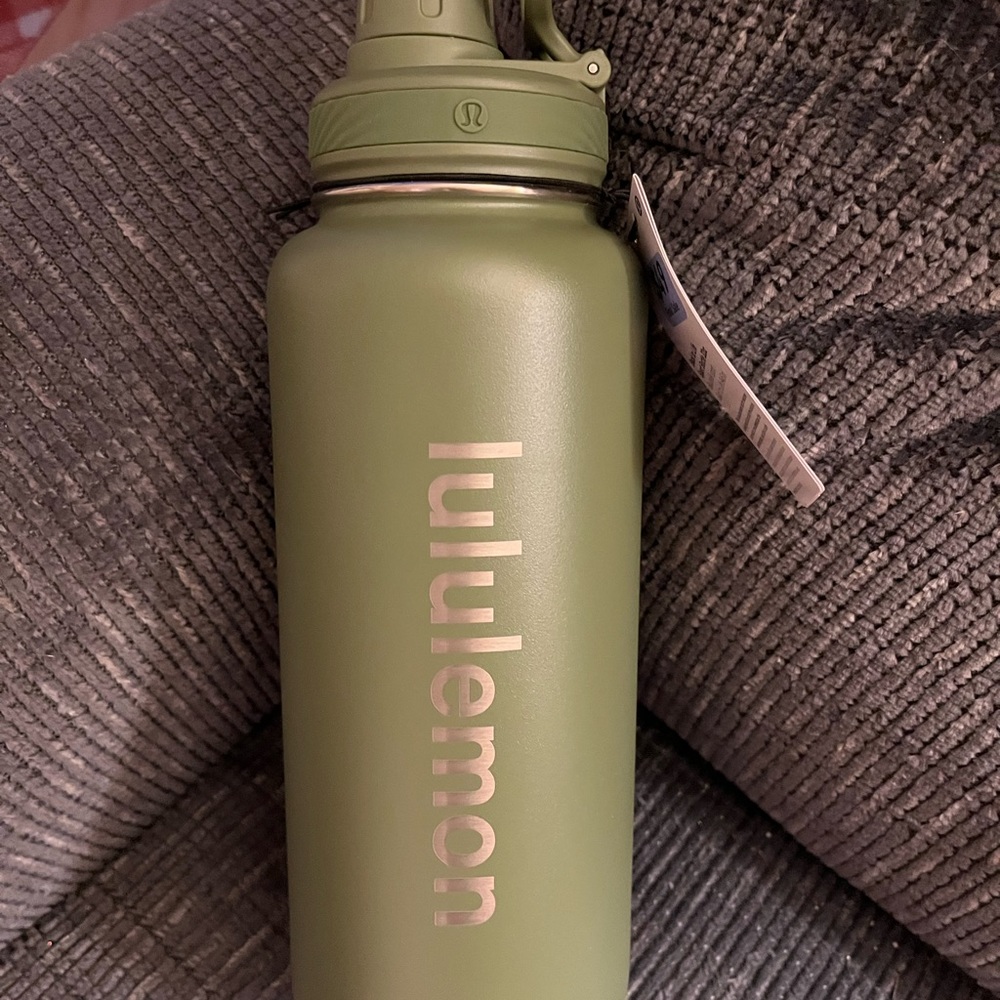 Lululemon water bottle olive green never used
